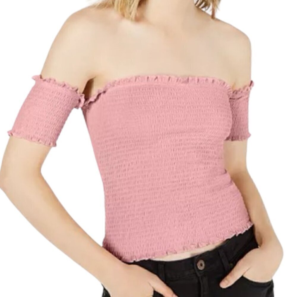 Pink Smocked Crop Top | SZ XL